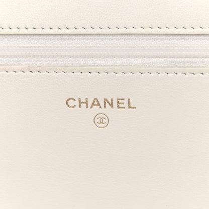 Chanel Caviar Quilted Boy Wallet On Chain WOC White 6 of 14