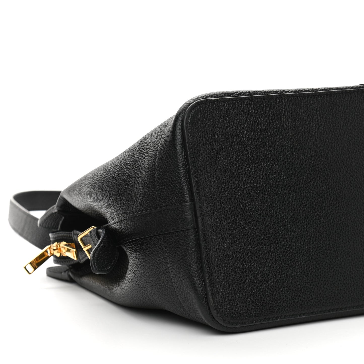Grained Calfskin Medium Cabas De France Black