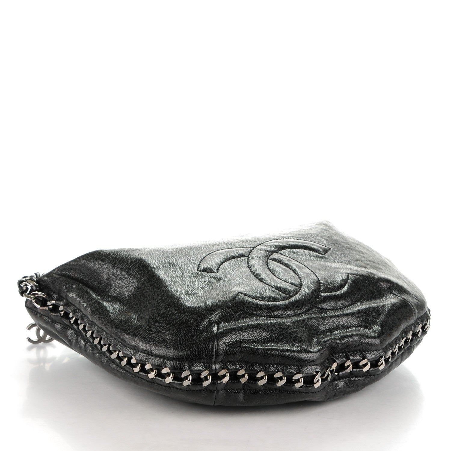 Chanel Glazed Caviar Modern Chain Hobo Black 4 of 7