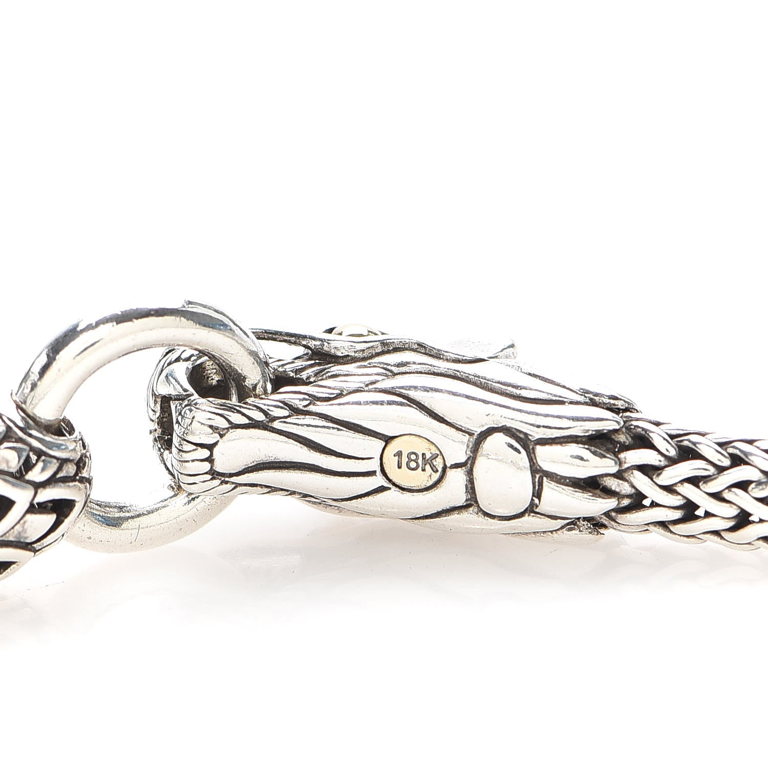 John Hardy Sterling Silver 18K Yellow Gold 5mm Naga Dragon Station Bracelet 4 of 6