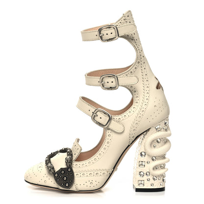 Gucci Calfskin Queercore Mid Calf Loafer Pumps 36.5 White 1 of 9