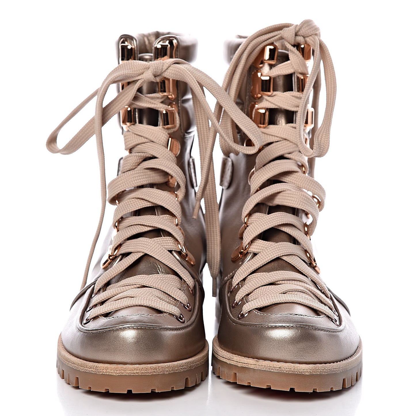 Metallic Calfskin Who Runs Flat Boots 38 Colombe
