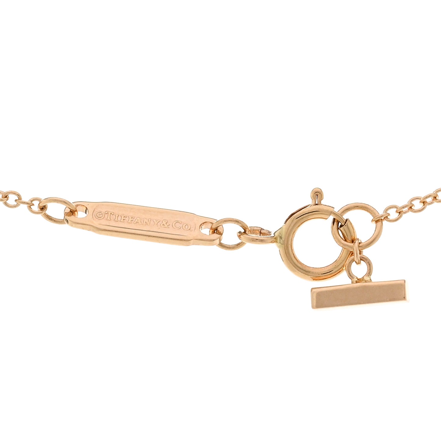 18K Rose Gold Diamond Mini T Smile Pendant Necklace
