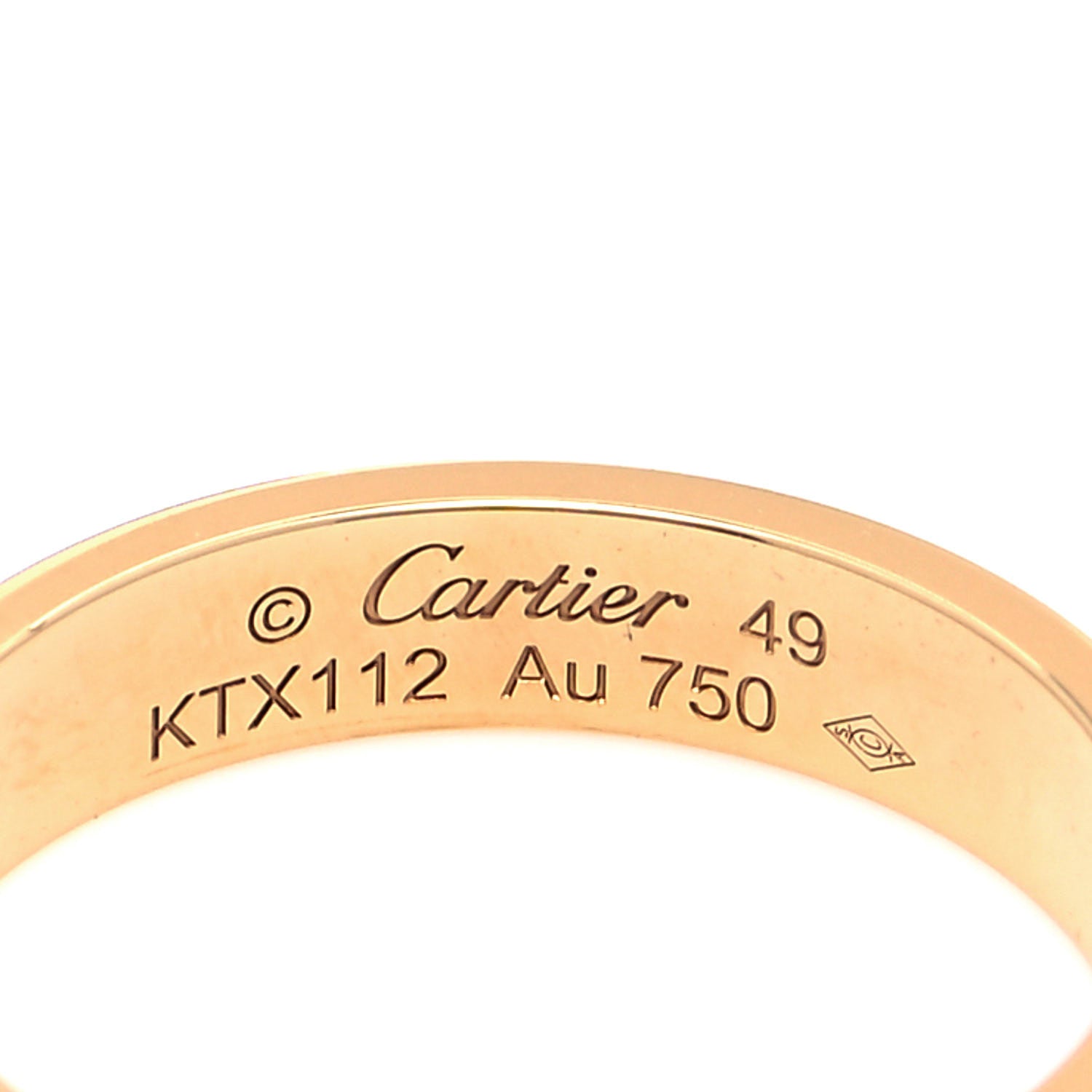 Cartier 18K Yellow Gold 3.5mm LOVE Wedding Band Ring 49 4.75 4 of 5