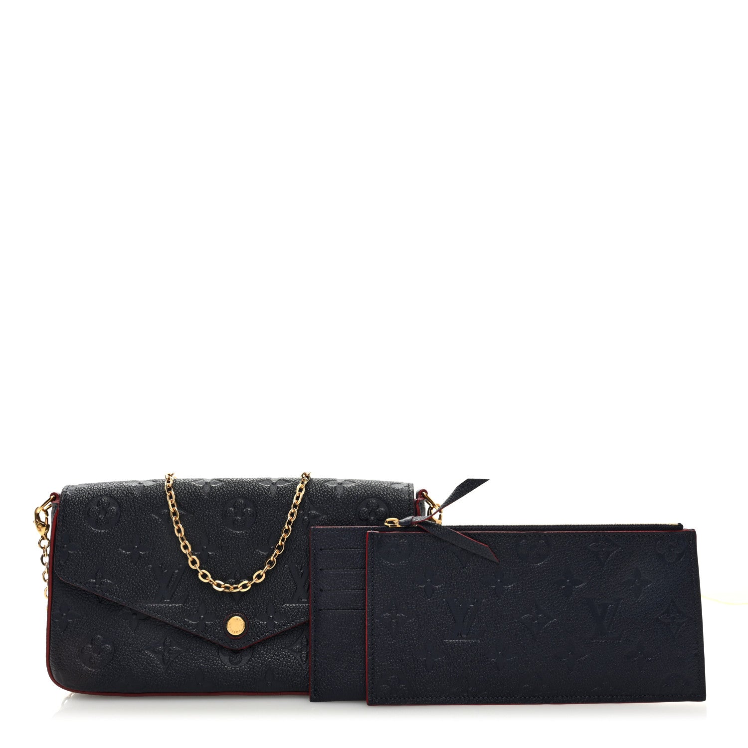 Louis Vuitton Empreinte Pochette Felicie Chain Wallet Marine Rouge 1 of 9