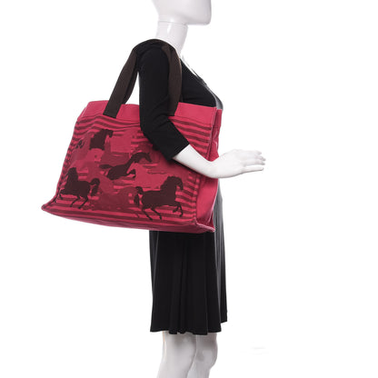 Hermes Cotton Canvas Chevaux En Camouflage Beach Bag 2 of 8