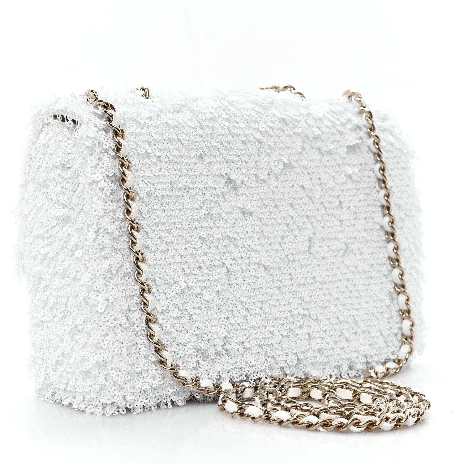 Chanel Sequin Mini Rectangular Flap White 2 of 11