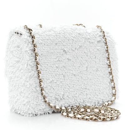 Chanel Sequin Mini Rectangular Flap White 2 of 11
