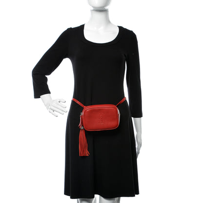 Saint Laurent Lambskin Monogram Lou Belt Bag Red 2 of 8