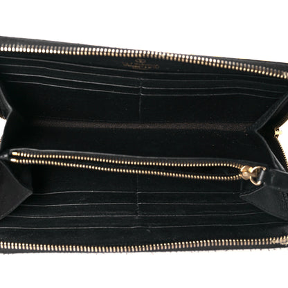 Valentino Garavani Calfskin Rockstud Zip Around Wallet Black 5 of 13