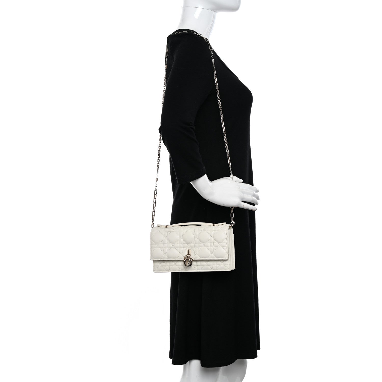 Christian Dior Lambskin Cannage Mini My Dior Bag Latte 2 of 12