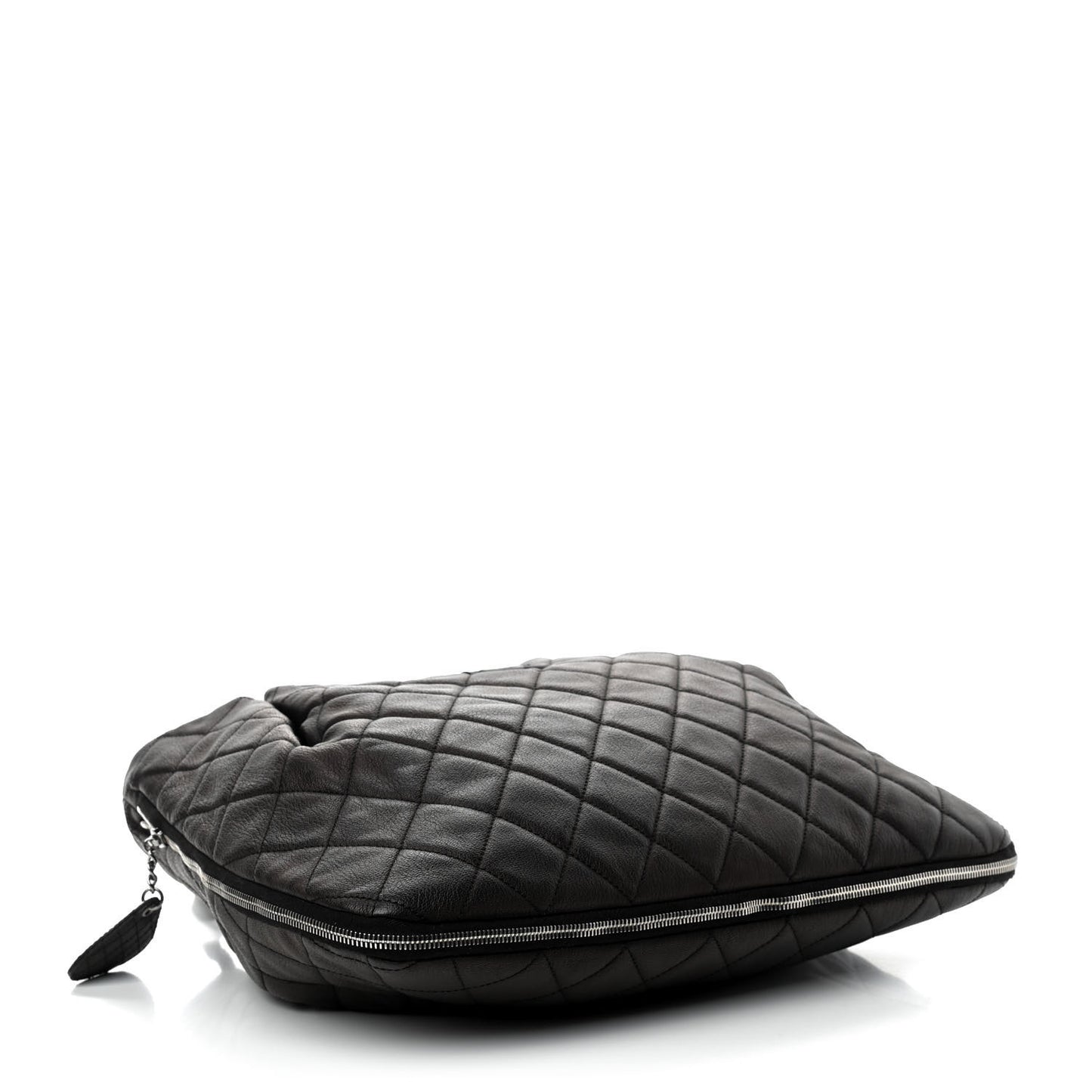 Quilted Soho Expandable Zip Shoulder Bag Black