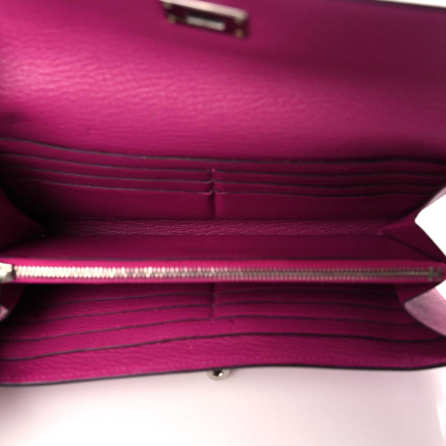 Chevre Mysore Kelly Longue Wallet Rose Pourpre