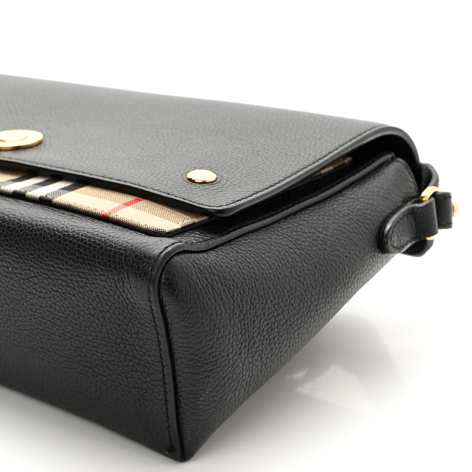 Burberry Grainy Calfskin Vintage Check Note Crossbody Bag Black 9 of 15