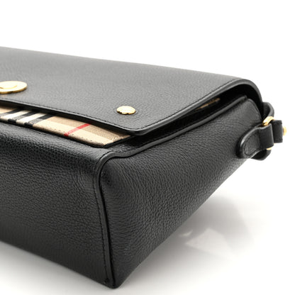 Burberry Grainy Calfskin Vintage Check Note Crossbody Bag Black 9 of 15