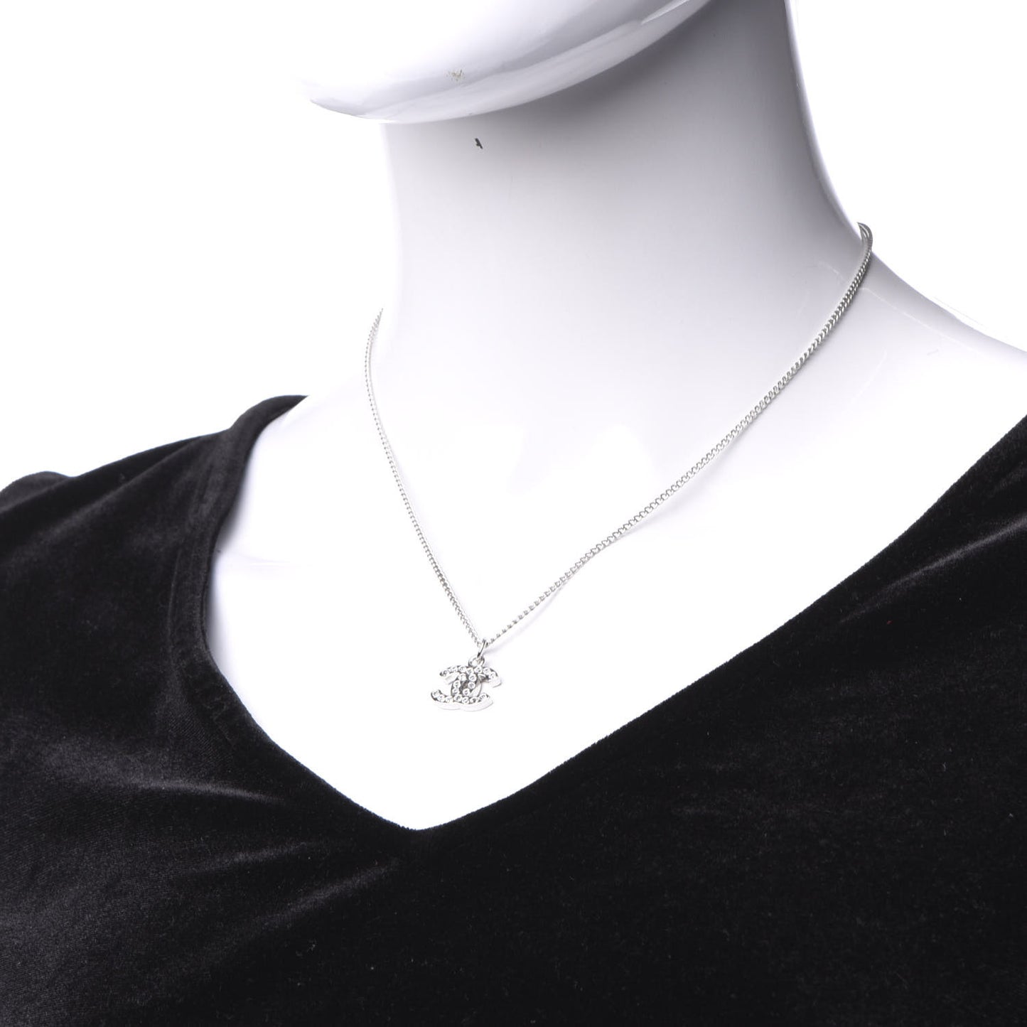 Crystal CC Necklace Silver