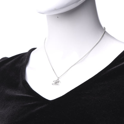 Chanel Crystal CC Necklace Silver 2 of 7