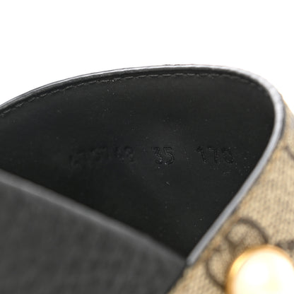 Gucci GG Supreme Monogram Pearls Slide Sandals 35 Beige 9 of 10