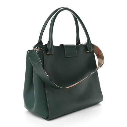 Burberry Soft Grain Calfskin Medium Buckle Tote Dark Green 3 of 11