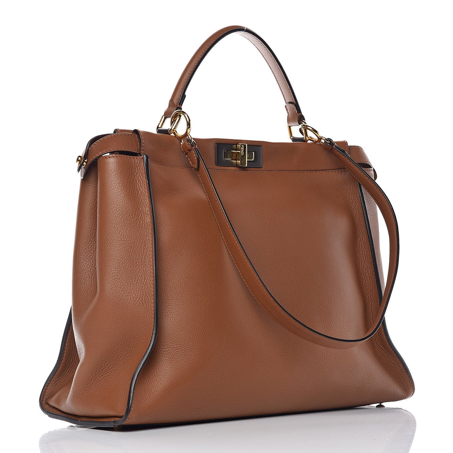 Vitello Dolce Large Peekaboo Iconic Satchel Corteccia