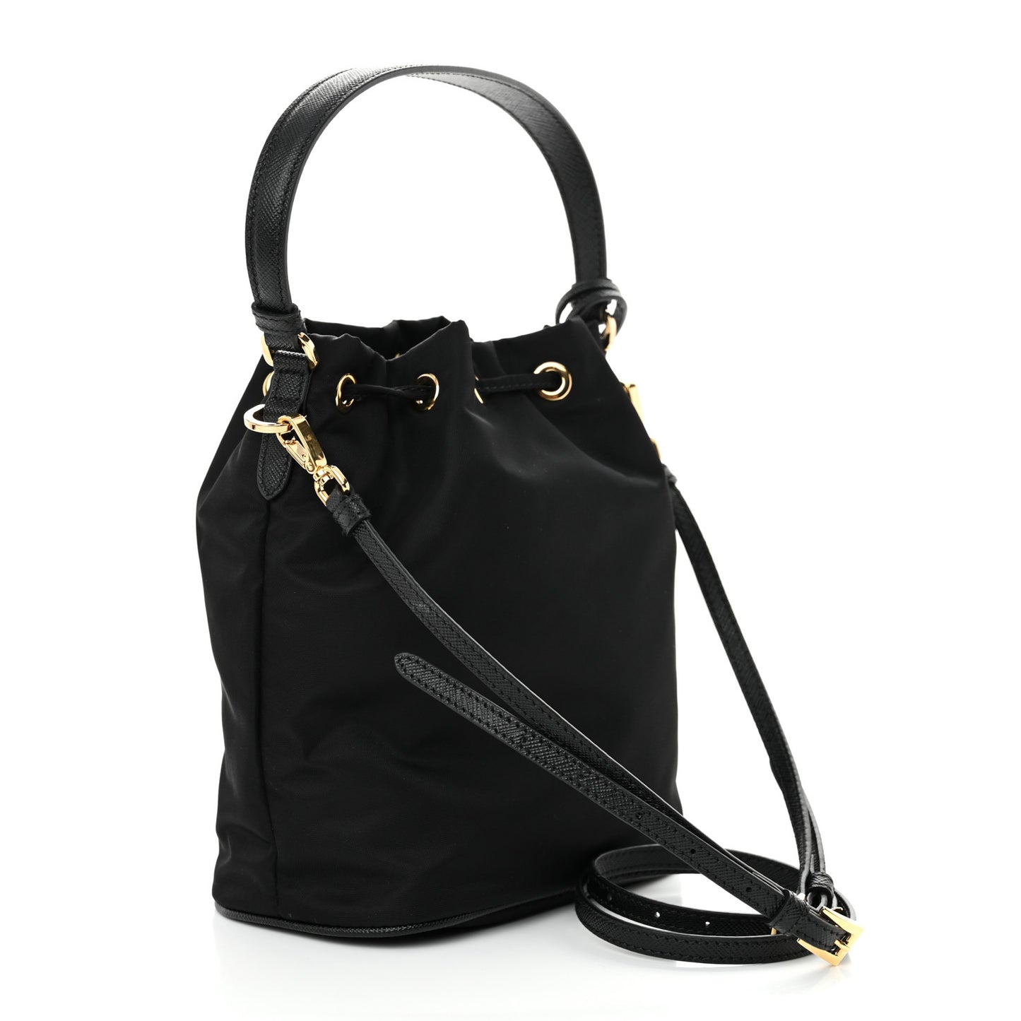 Re-Nylon Saffiano Mini Re-Edition 1978 Bucket Bag Black
