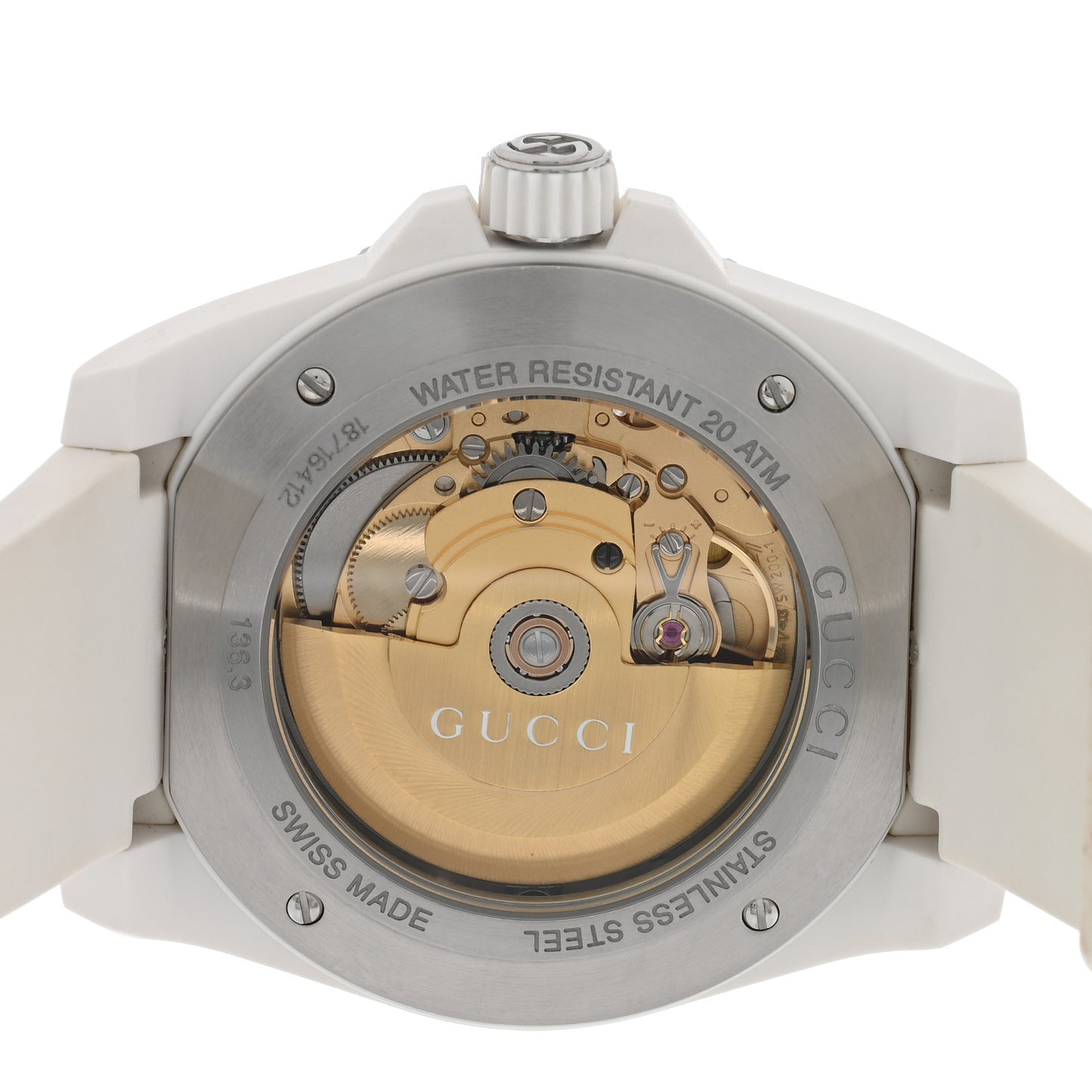 Stainless Steel Rubber 40mm Dive Quartz Watch White