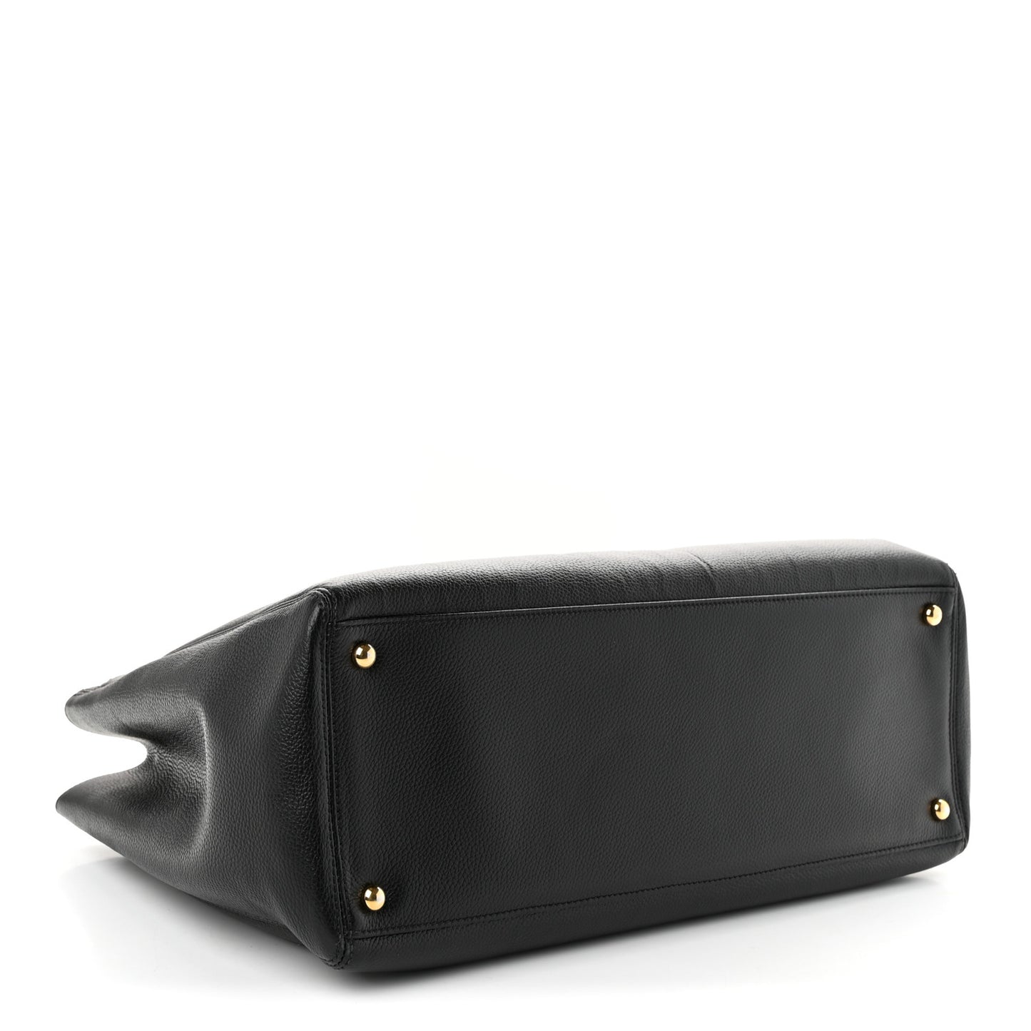 Calfskin Cerf Executive Shopper Tote Black