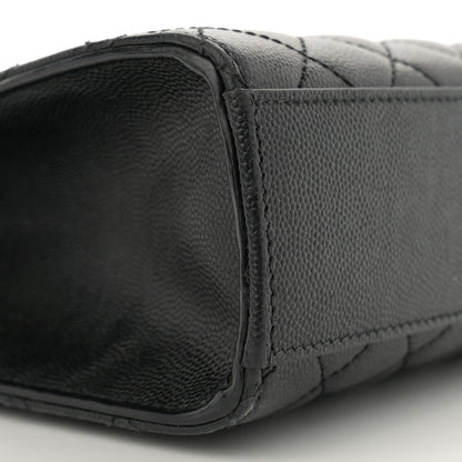 Saint Laurent Grain De Poudre Large Tri-Quilt Monogram Satchel Black 9 of 15