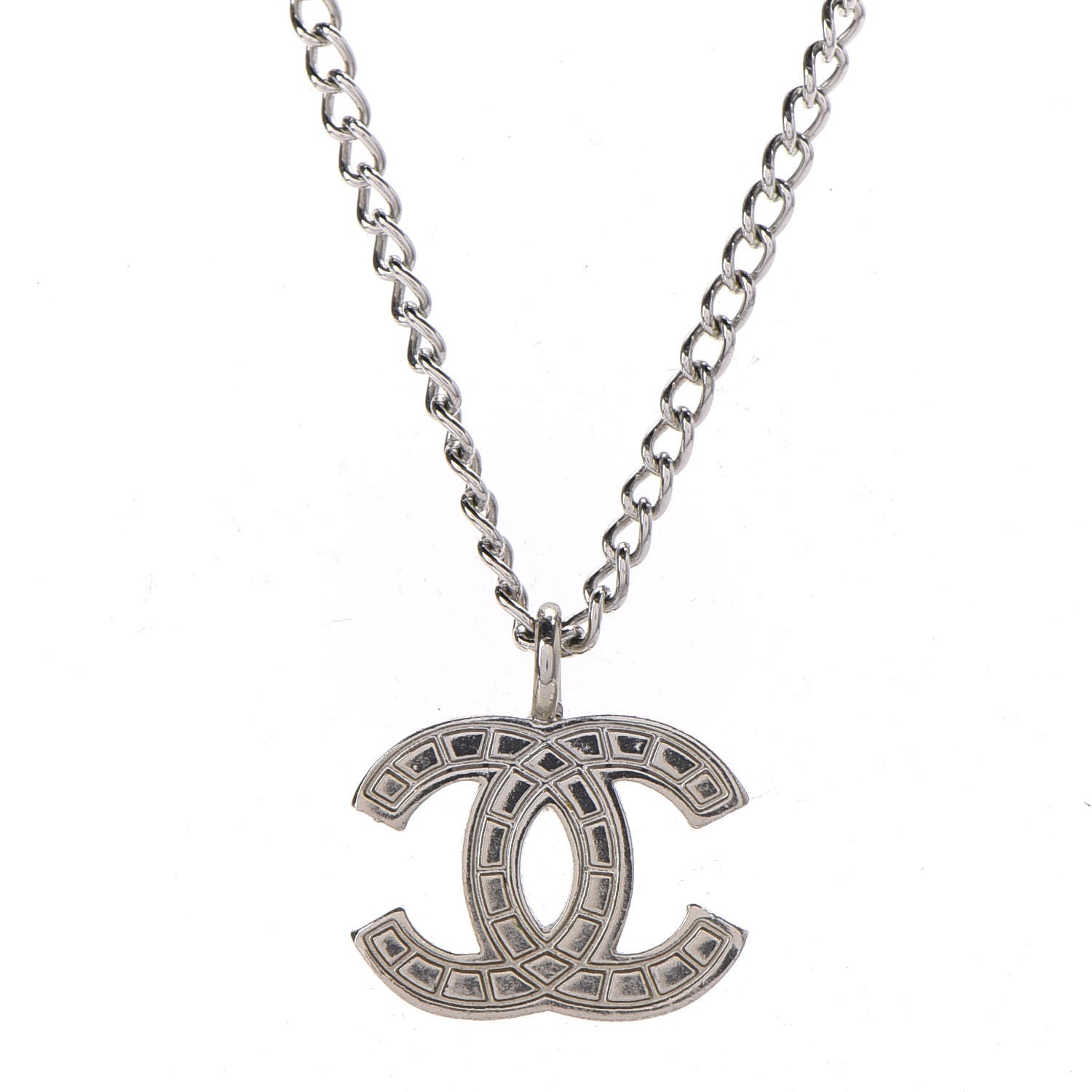 Chanel CC Pendant Necklace Silver 4 of 7
