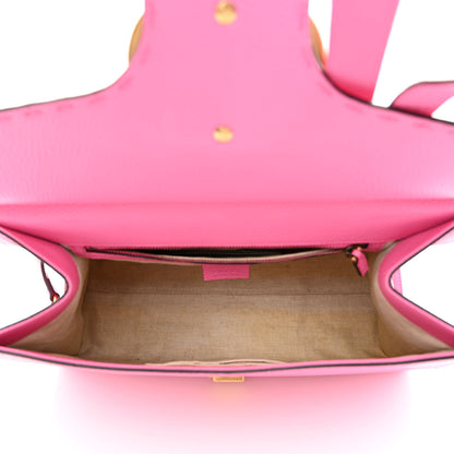 Gucci Calfskin Small GG Marmont Top Handle Bag Pink Tropical Flower 5 of 12