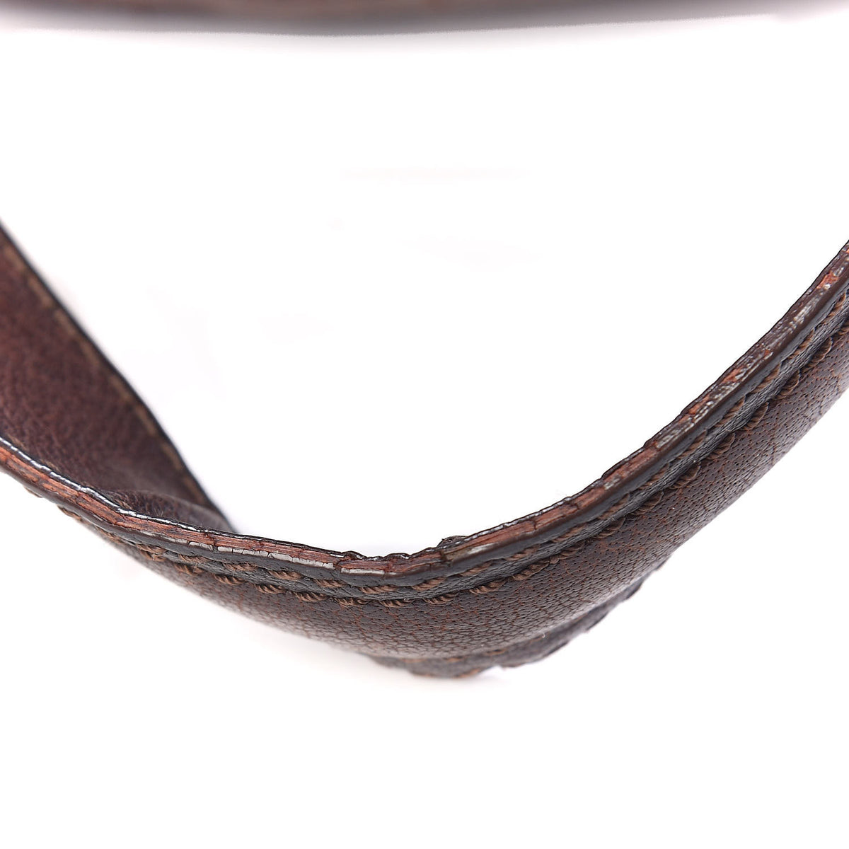Calfskin Stitched Outdoor Ligne Bowler Brown