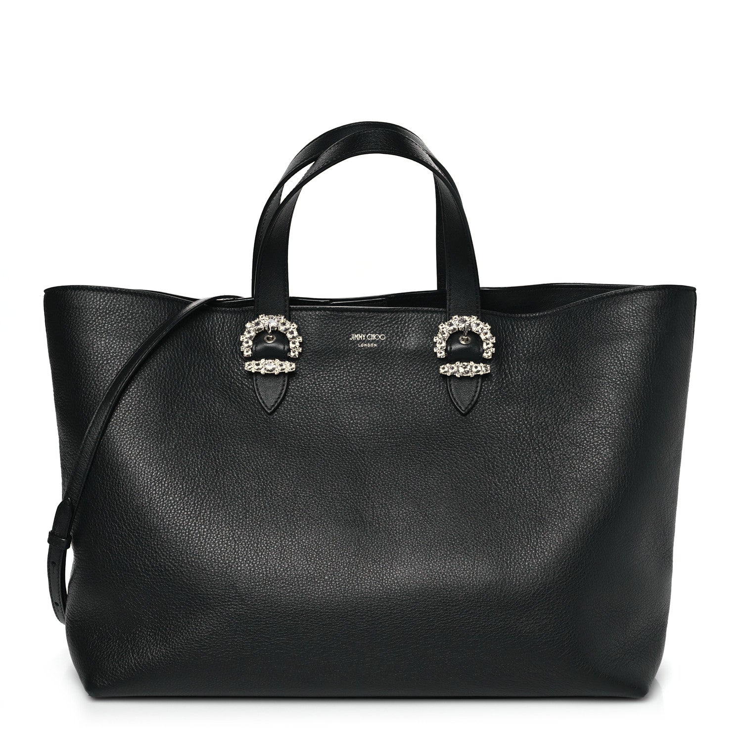 Jimmy Choo Calfskin Crystal Cheri Tote Black 1794614 – FASHIONPHILE