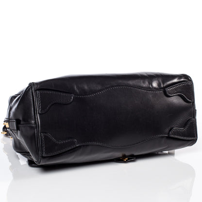 Prada Leather Logo Bowling Bag Black 5 of 10