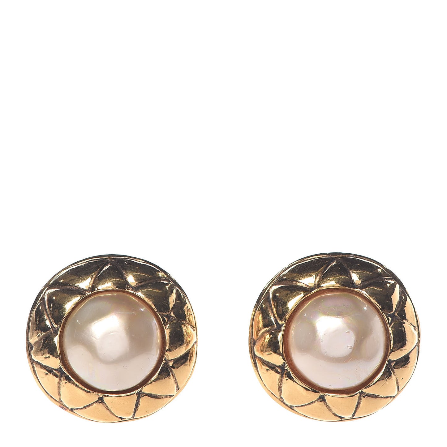 Pearl Clip On Earrings Gold