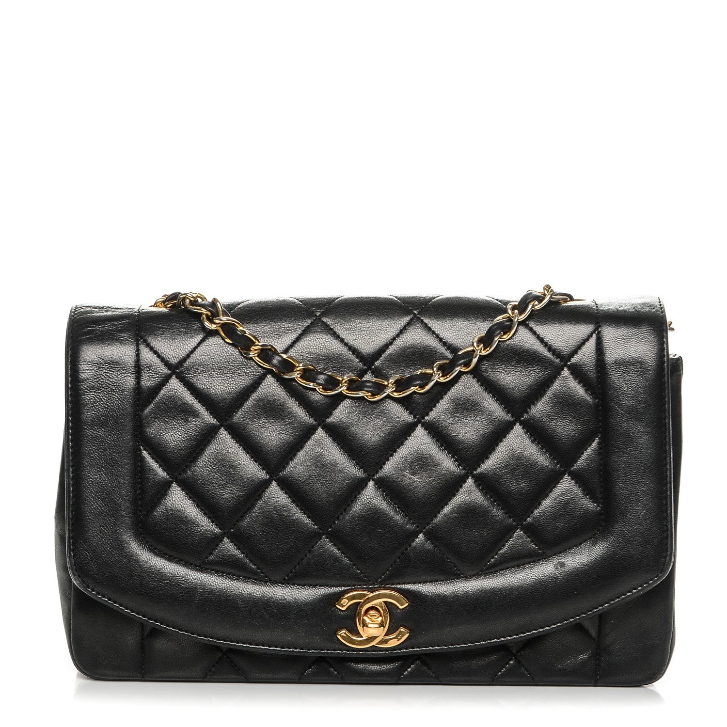 Chanel Lambskin Quilted Medium Single Flap Black 1 of 8