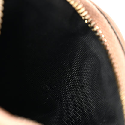 Saint Laurent Grain De Poudre Matelasse Chevron Monogram Compact Wallet Case Dark Beige 8 of 10