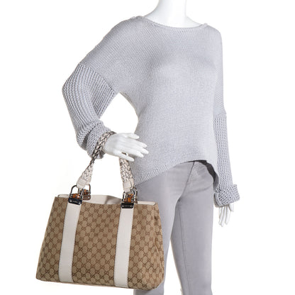 Gucci Monogram Bamboo Bar Medium Tote Off White 2 of 7