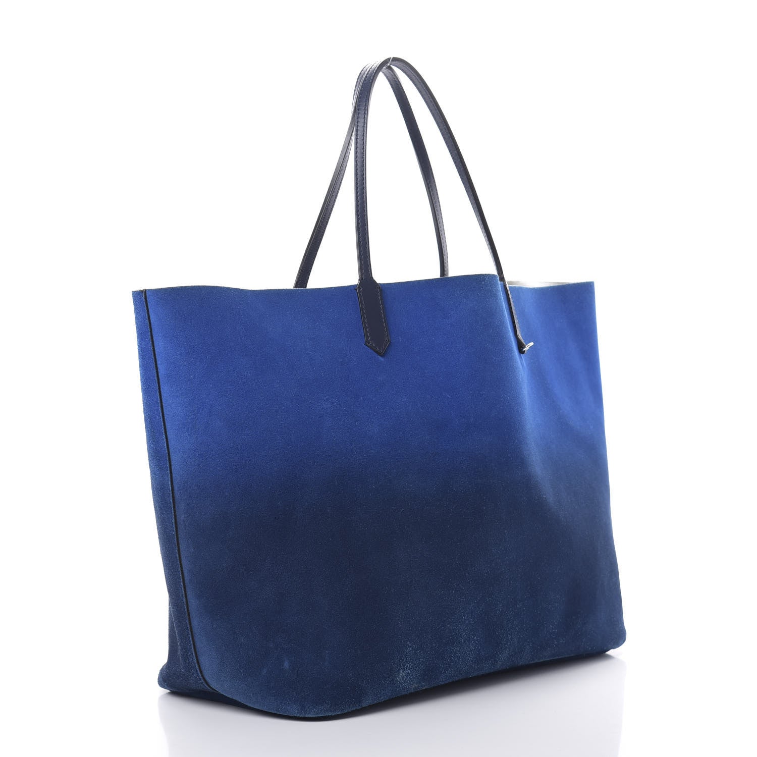 Givenchy Metallic Calfskin Suede Ombre Large Reversible Antigona Tote Blue Silver 5 of 21