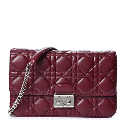 Christian Dior Lambskin Cannage Miss Dior Promenade Pouch Plum 1 of 8