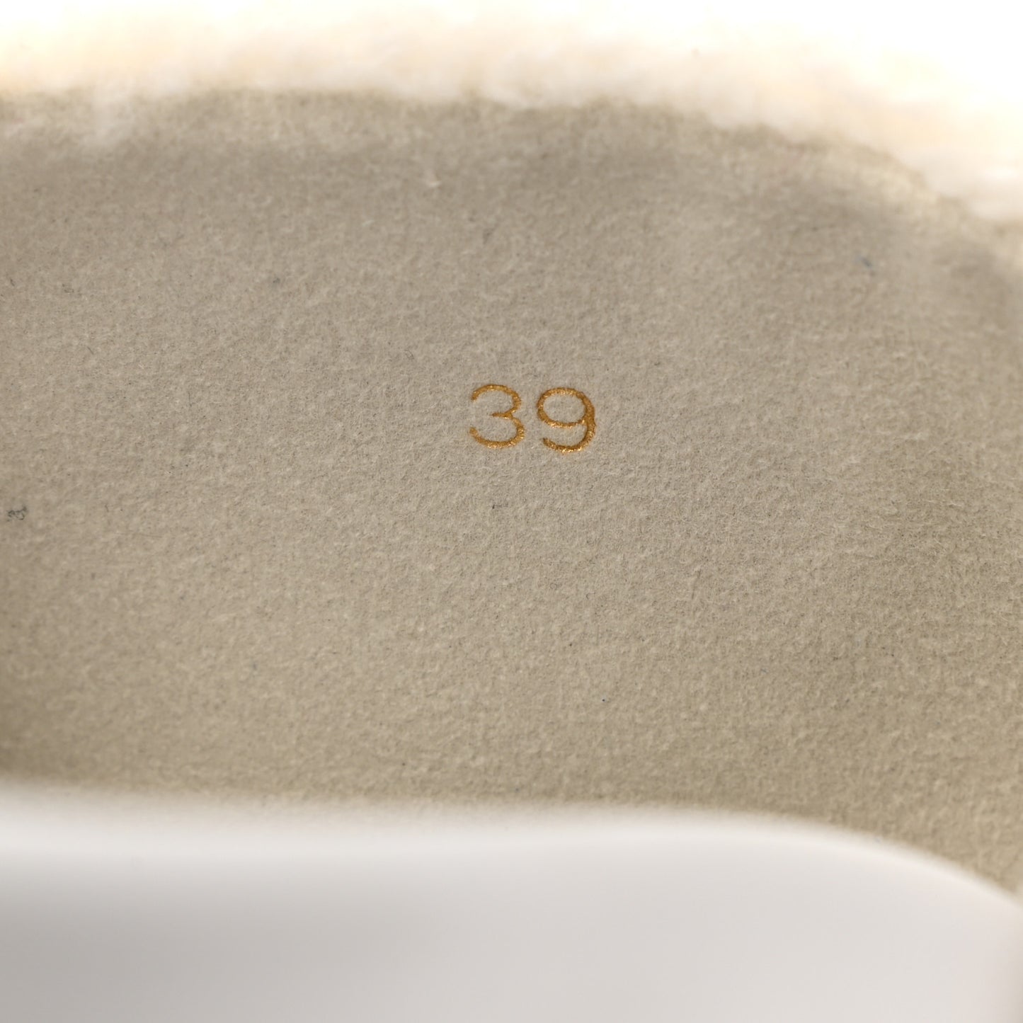 Faux Shearling Embroidered Pool Donna Flat Slide Sandals 39 White