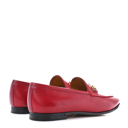 Gucci Calfskin Womens Jordaan Loafers 38.5 Hibiscus Red 4 of 9