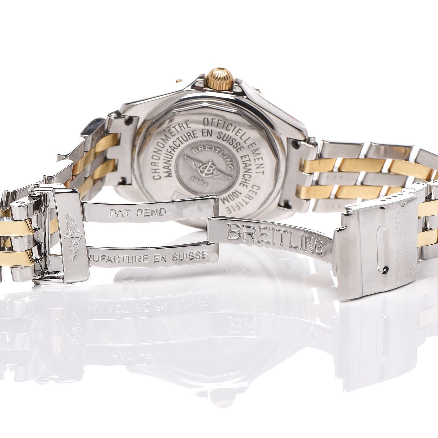 Stainless Steel 18K Yellow Gold Diamond Mother of Pearl 31mm Windrider Quartz Watch D71365