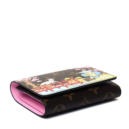 Louis Vuitton Monogram 2021 Christmas Animation Japanese Garden Victorine Wallet Wisteria Pink 7 of 9