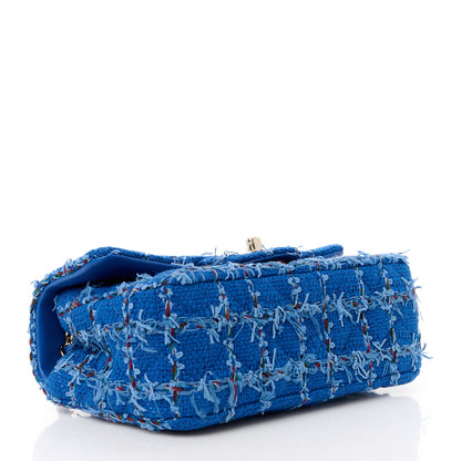 Chanel Tweed Quilted Mini Rectangular Flap Blue Red Khaki 4 of 12