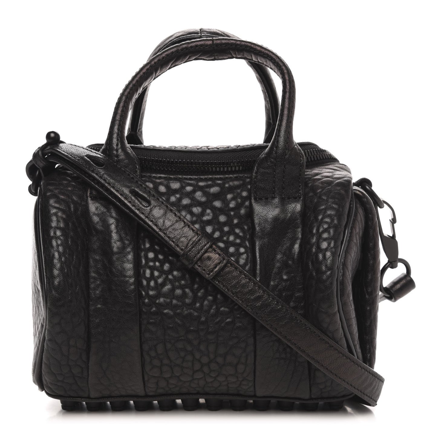Pebbled Lambskin Mini Rockie Black Matte Black Hardware