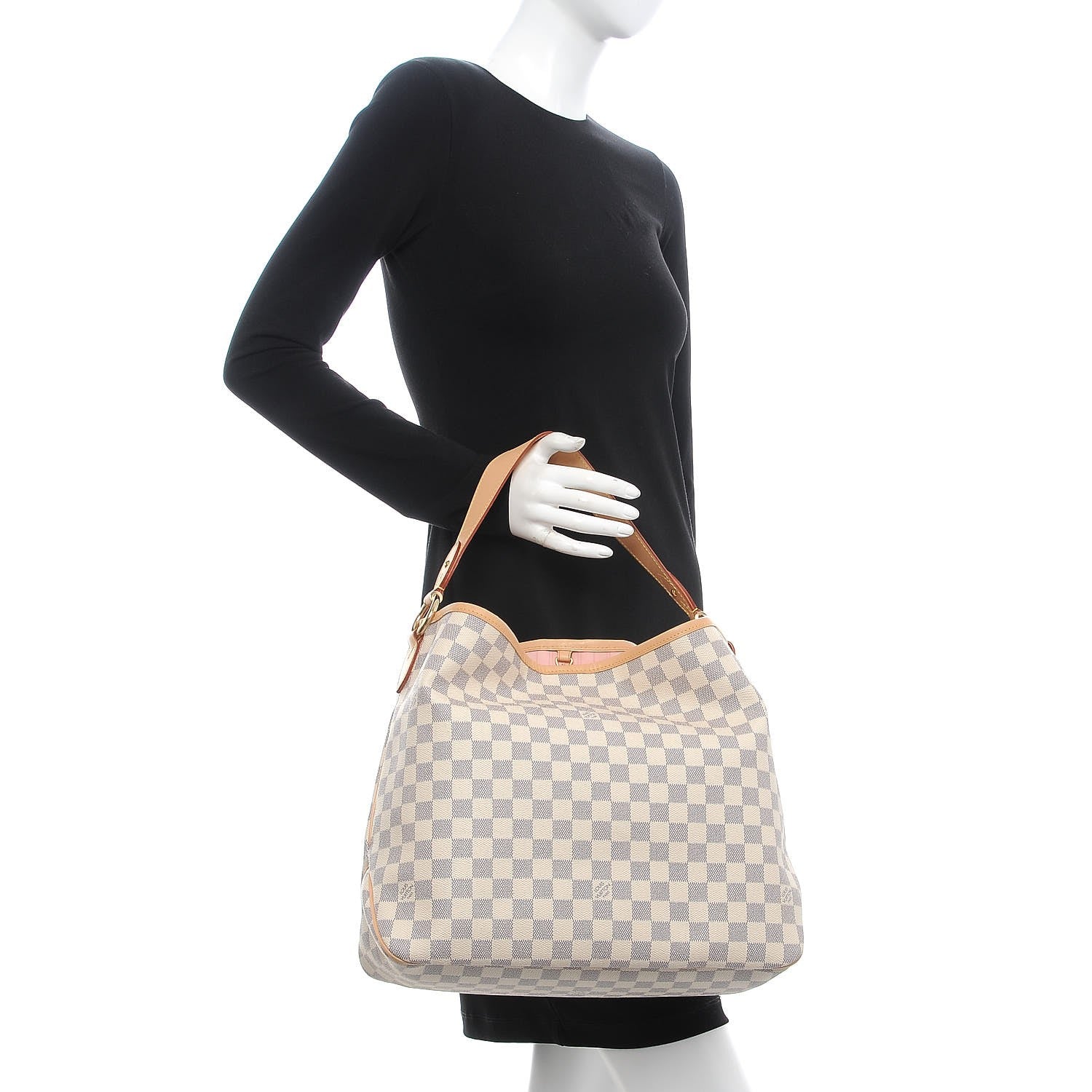 Louis Vuitton Damier Azur Delightful MM Rose Ballerine 2 of 8