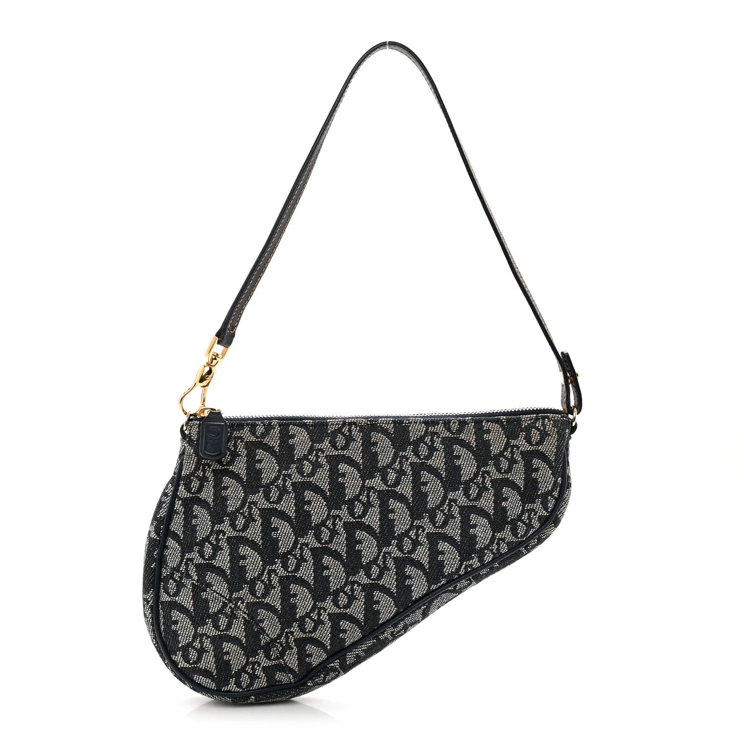 Christian Dior Monogram Mini Saddle Pochette Navy 1 of 11