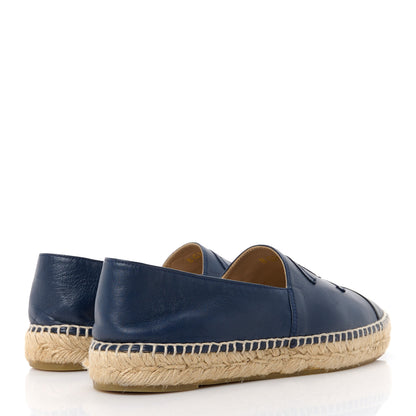 Chanel Lambskin CC Espadrilles 38 Navy Black 4 of 9