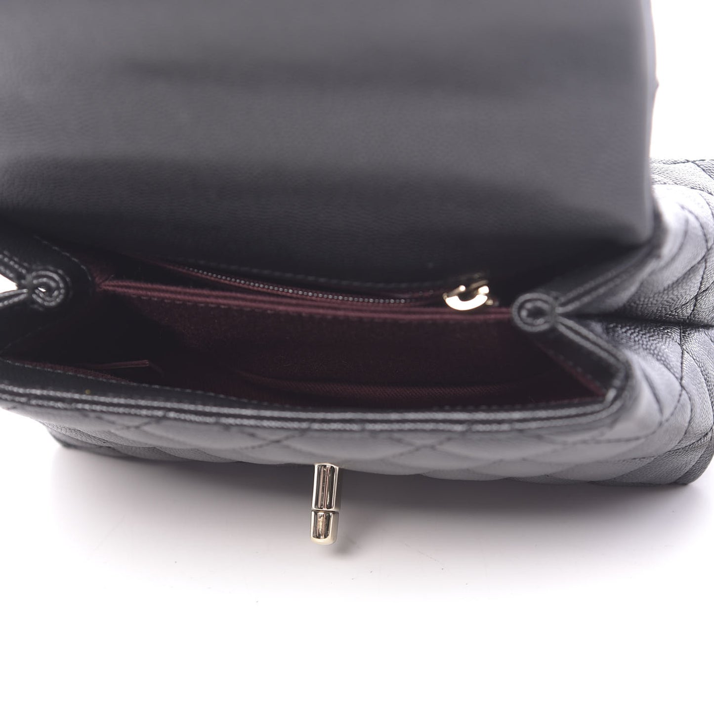 Caviar Quilted Extra Mini Coco Handle Flap Black