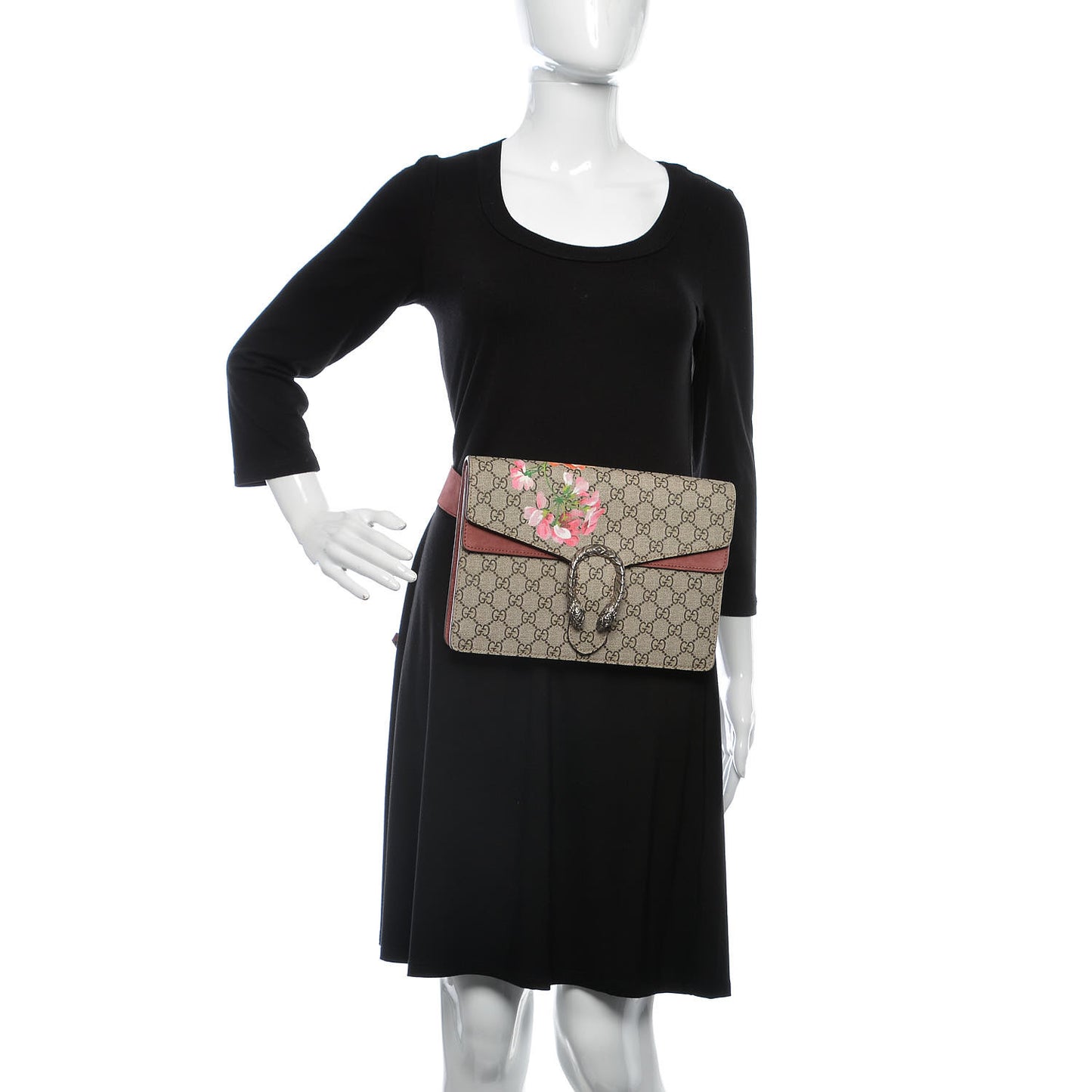 GG Supreme Monogram Blooms Dionysus Belt Bag Beige Multicolor Dry Rose